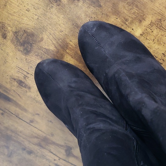 Black velvet stilleto platform boots sz 9 - Picture 3 of 12